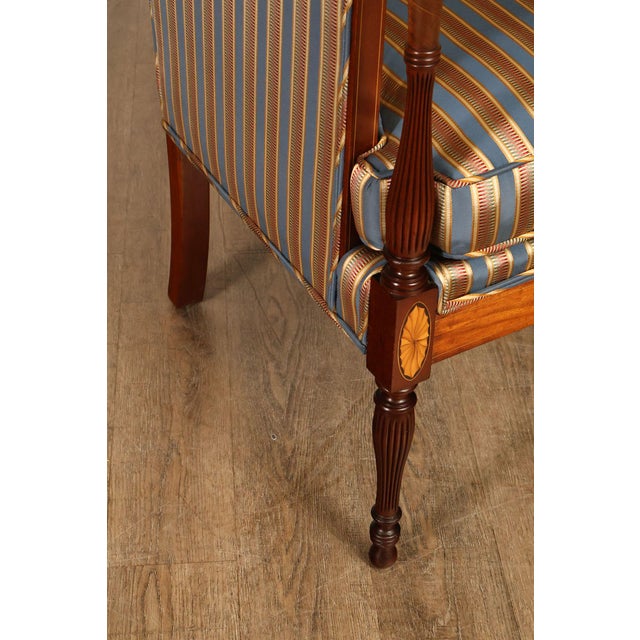 Sheraton Style Vintage Inlaid Mahogany Armchair For Sale - Image 14 of 18