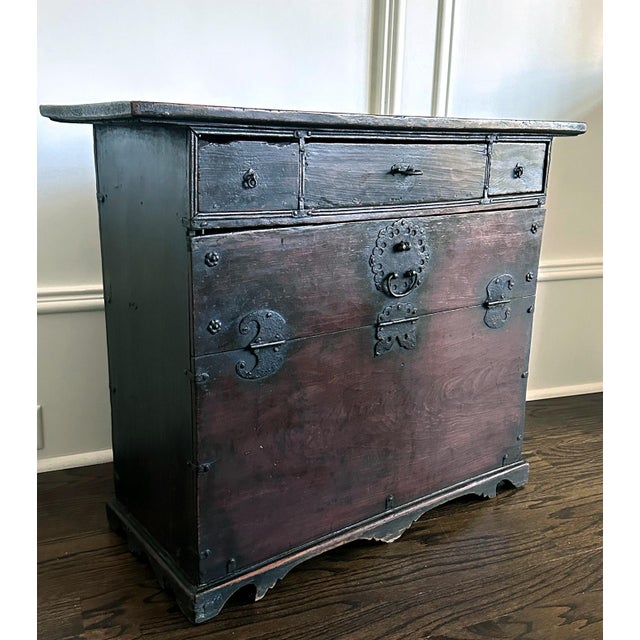 Antique Korean Scholar Book Bandaji Chest Joseon Dynasty For Sale In Atlanta - Image 6 of 12