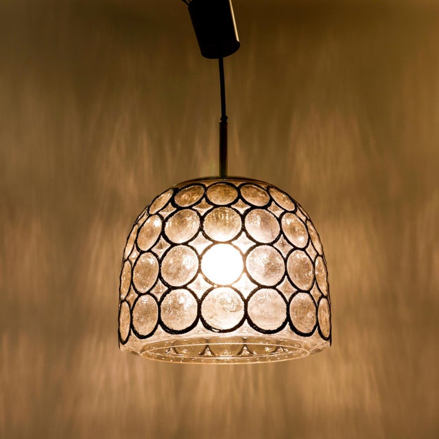 Large Glass and Iron Rings Pendant from Glassworks Limburg, Germany, 1960s For Sale - Image 10 of 12