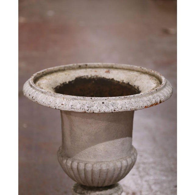 Mid-19th Century French Weathered Painted Iron Medici Vases - Set of 4 For Sale In Dallas - Image 6 of 9