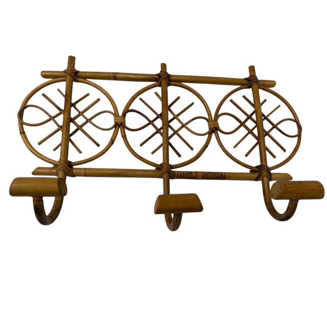 Rattan Coat Rack in the style of Olaf von Bohr, Italy, 1960s For Sale - Image 4 of 7