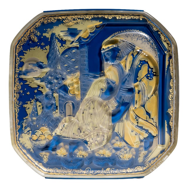 Art Glass Wall Plaque by Bjørn Wiinblad for Rosenthal, 1982 For Sale