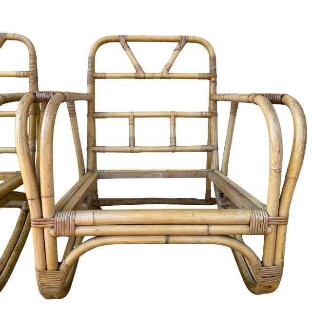 Mid 20th Century, White Craft Products, Rattan Chairs, Miami, Florida, Pair (2) For Sale - Image 6 of 18