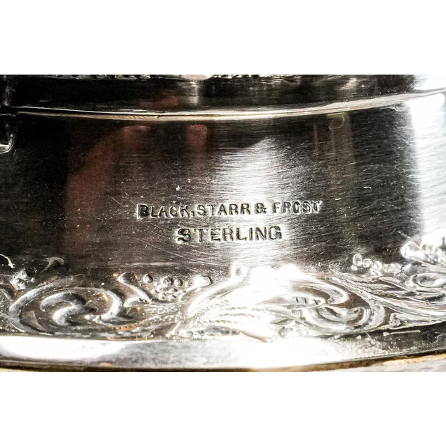 Silver Exceptional Huge Antique Sterling Silver Black, Starr & Frost Cut Crystal Victorian Desk Paperweight Inkwell Luxury Home Decor For Sale - Image 8 of 18