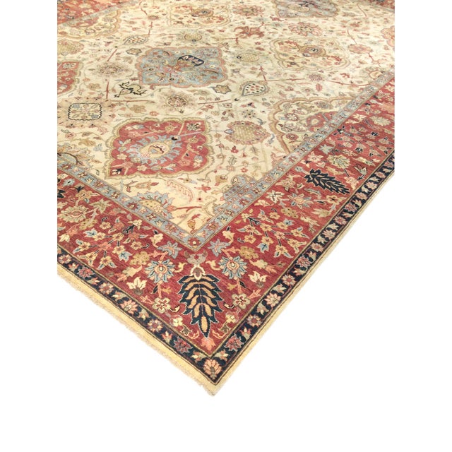 Modern Pasargad Home Azerbaijan Ivory Wool Area Rug- 8'11" X 11'10" For Sale - Image 3 of 4