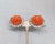 Kramer Vintage 1950s Signed Kramer Carved Faux-Coral Clear Rhinestone Clip Earrings For Sale - Image 4 of 9