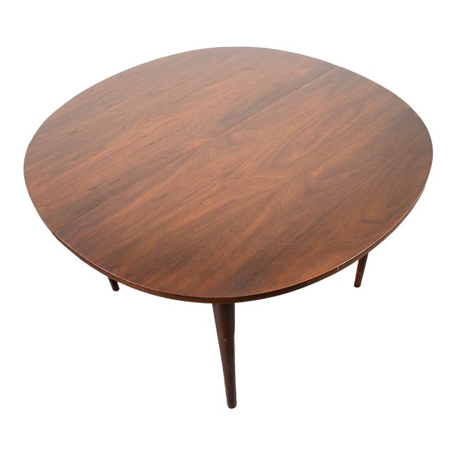 Mid Century Modern Dining Table Round Oval Drexel Declaration Round Kipp Stewart Leaf For Sale