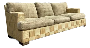 Vintage Coastal Donghia “Block Island” Woven Rattan Sofa