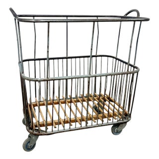 Vintage Industrial French Metal Bakery Cart, 1950s For Sale