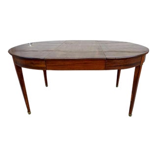 Antique American Federal Hepplewhite Style Mahogany Extending Dining Table With 1 Leaf. For Sale