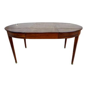 Antique American Federal Hepplewhite Style Mahogany Extending Dining Table With 1 Leaf.