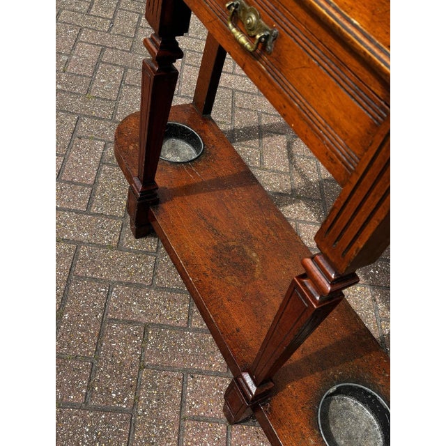 Edwardian Light Oak Hall Stand with Mirror For Sale - Image 15 of 18