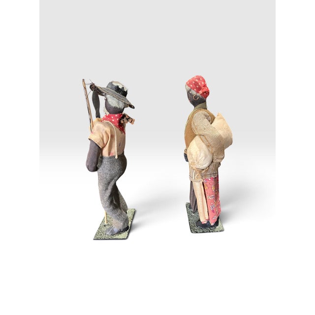 1930s 1930s–1940s Southern Folk Art African American Occupational Cloth Dolls — Pair For Sale - Image 5 of 6