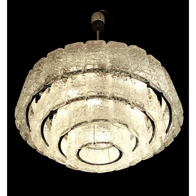 Iceglass Chandelier from Doria Leuchten, 1950s For Sale - Image 4 of 6