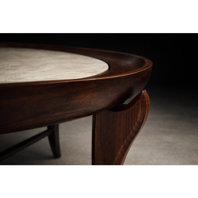 Maracanã Coffee Table in Rosewood & Travertine, Giuseppe Scapinelli, 1950s For Sale - Image 12 of 13