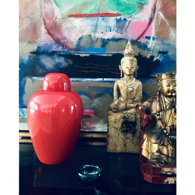 1990s 1990s Vintage Venini Red Chinesi Glass Jar, Designed by Carlo Scarpa For Sale - Image 5 of 8