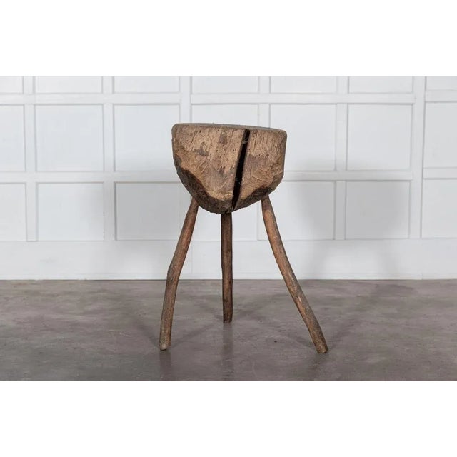 French Provincial Elm Chopping Block Table, 1890s For Sale - Image 9 of 11