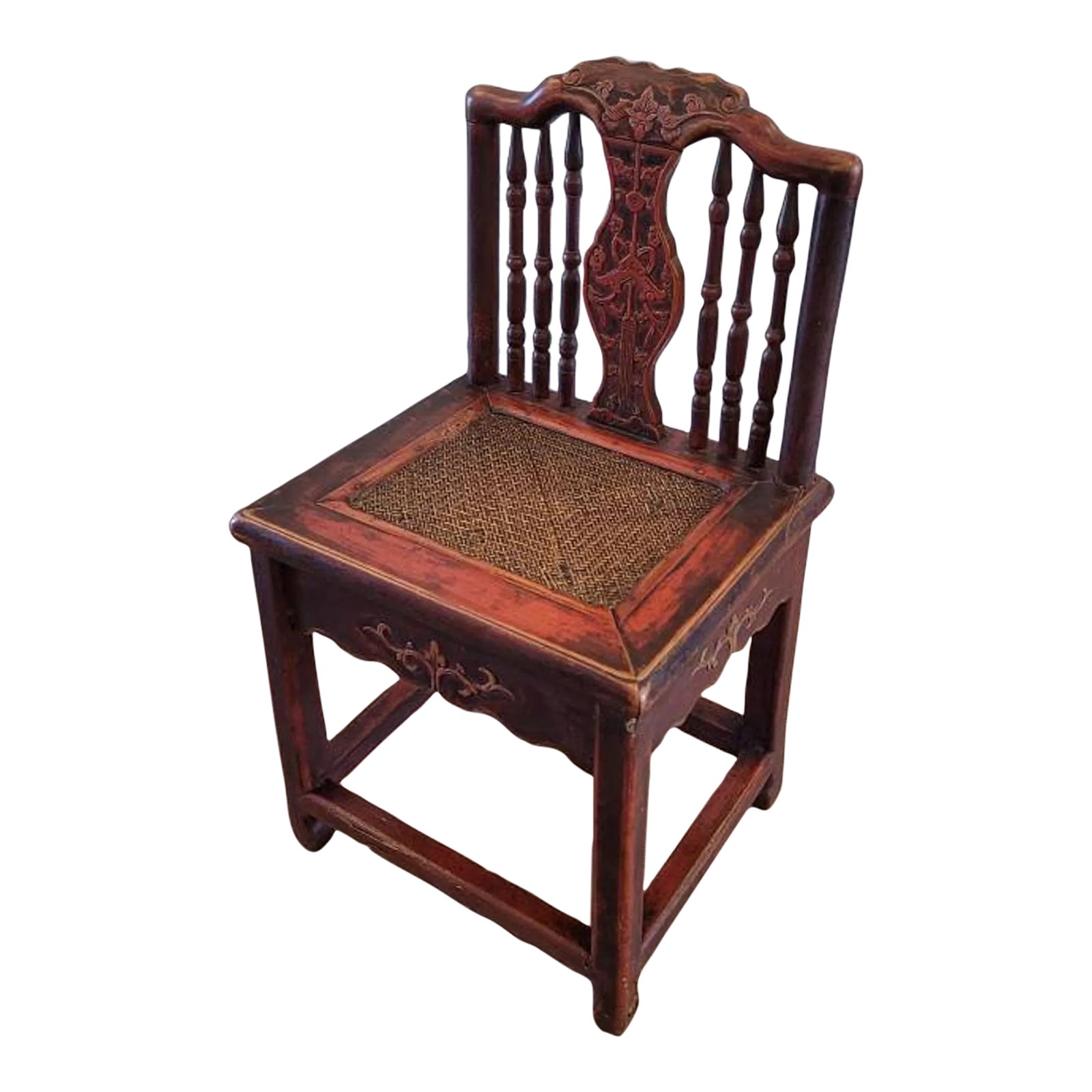Antique Chinese Qing Hongmu Wood Wedding Low Chair Chairish
