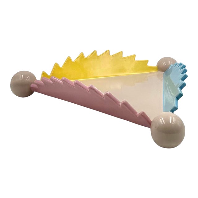 Postmodern Ceramic Centerpiece / Vide Poche Mod. "Parana" 1st Edition, Masanori Umeda, Memphis Milan Italy 1983 For Sale