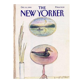 1984 Vintage New Yorker Magazine Cover by Eugene Mihaesco , October 15, Ducks For Sale