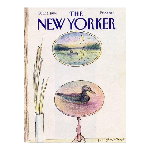1984 Vintage New Yorker Magazine Cover by Eugene Mihaesco , October 15, Ducks For Sale
