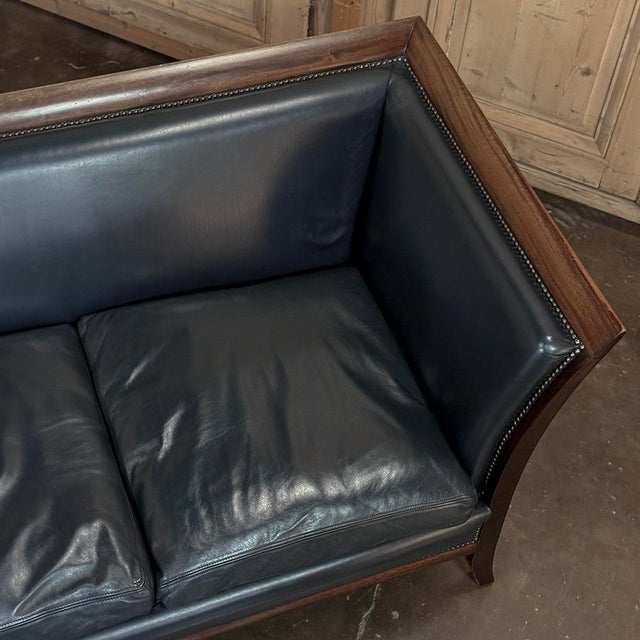 French Directoire Style Mahogany and Leather Canapé ~ Sofa For Sale - Image 15 of 18