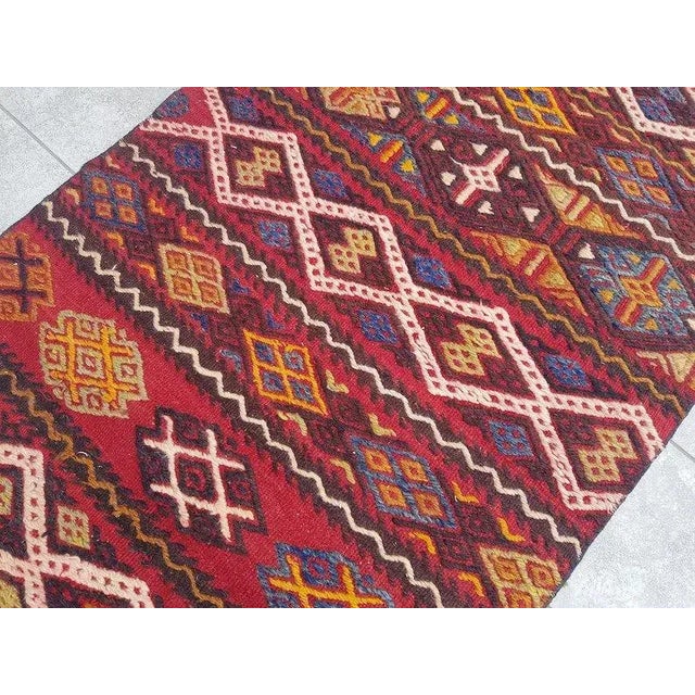 1960s DEcorative Vintage Kurdish Kilim Rug For Sale - Image 10 of 11