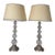 Pair of Hollywood Regency Rock Crystal Stacked Orb Table Lamps - Silver Leaf For Sale