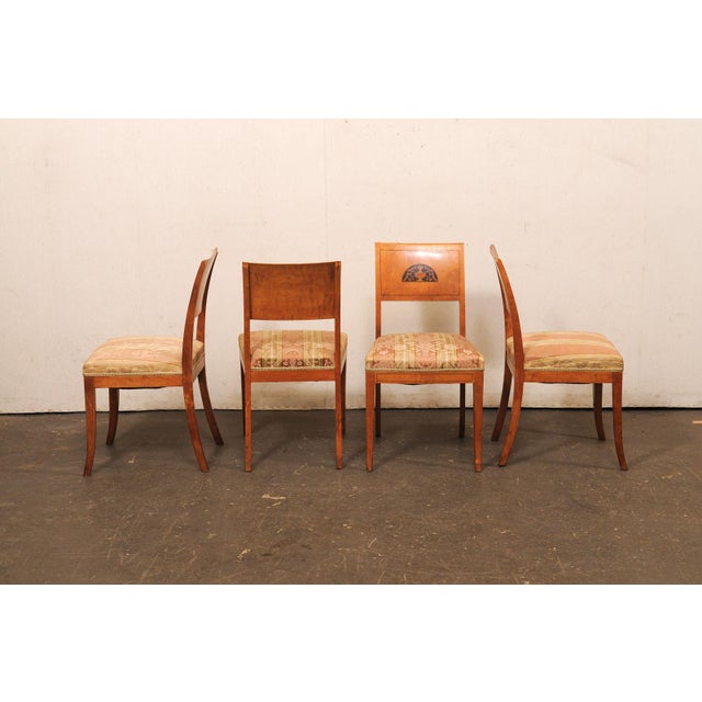 Set of 4 Swedish Curly Birch Chairs, 19th C For Sale - Image 9 of 11