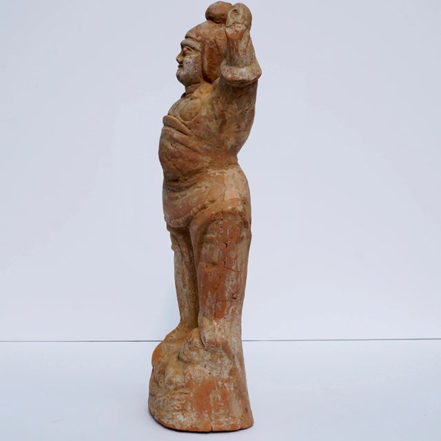 15th Century & Earlier Tang Dynasty Painted Terracotta Sculpture of a Lokapala For Sale - Image 5 of 8