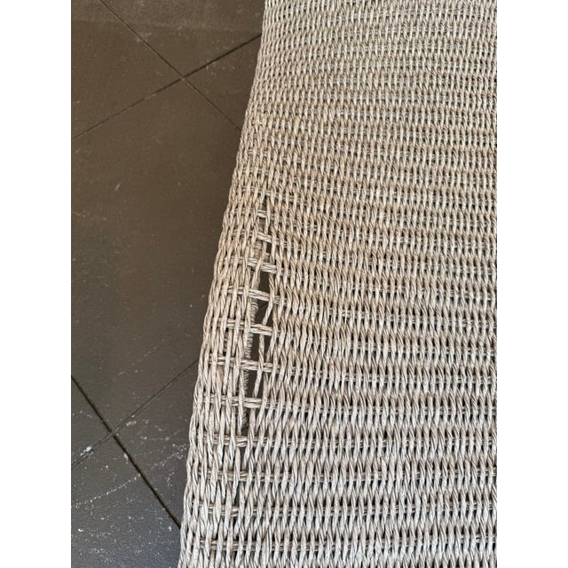 Ivory Wicker Chaise For Sale - Image 8 of 9