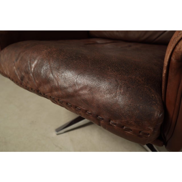 DS-31 Reclining Swivel Lounge Chair in Leather from de Sede, Switzerland, 1970s For Sale - Image 13 of 17