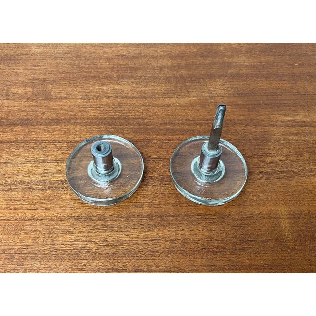 Mid-Century Modern Space Age Glass and Metal Door Handle, Germany, 1960s For Sale - Image 4 of 18