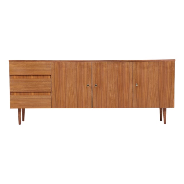 Vintage Walnut Sideboard with Drawers and Compartments, 1960s For Sale