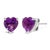 Discover the quintessence of elegance with these heart-shaped purple amethyst stud earrings, exquisitely cradled in 14K...