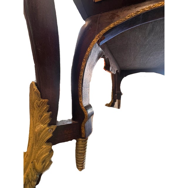 Vintage French Louis XIV Style Walnut Bombe Commode, Mid-20th Century – Marble Top & Ormolu For Sale - Image 11 of 18