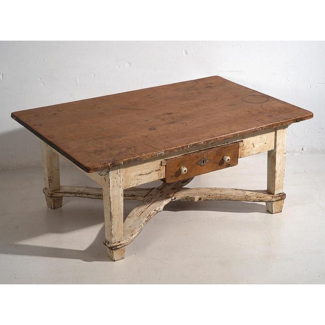 Wood White Low Side Table, 1920s For Sale - Image 7 of 16