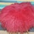 Red Long-Hair Flokati Fur Stool with Brass Hairpin Legs, 1950s For Sale - Image 6 of 10