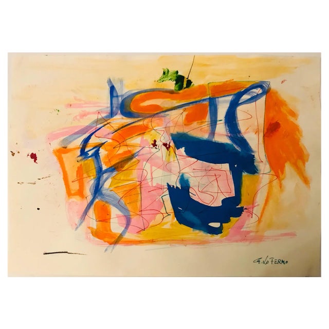 Giorgio Lo Fermo, Mixed Colors Composition, Original Tempera & Watercolor, 2020 For Sale