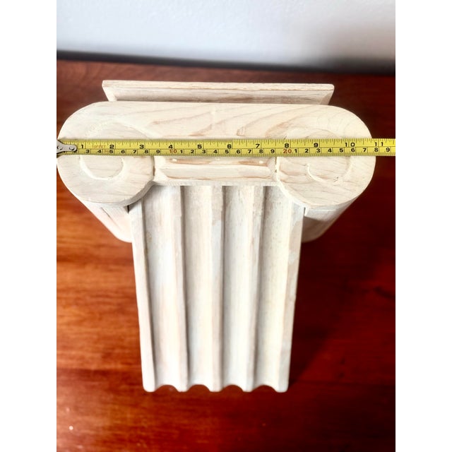 Vintage Ionic Column Wood Wall Shelf – Architectural Plaster-Style Display Bracket (Decorative Wall Corbel) For Sale - Image 10 of 12