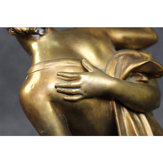 Late 19th Century Signed Jean- Louis Gregoire Neoclassical Bronze Statue of Mercury & Pandora For Sale - Image 5 of 13