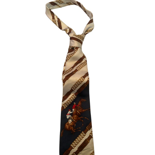 Ralph Lauren Polo - Ralph Lauren Vintage 1980’s Neck Tie Mens Polo Player Silk, Wide For Sale - Image 4 of 12