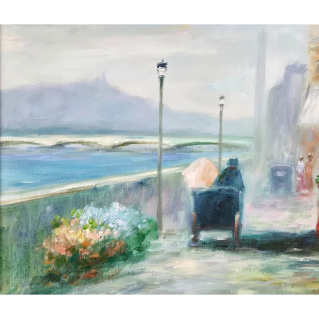 1960s Howard Kimble Oil Painting of French Flower Market For Sale - Image 6 of 12