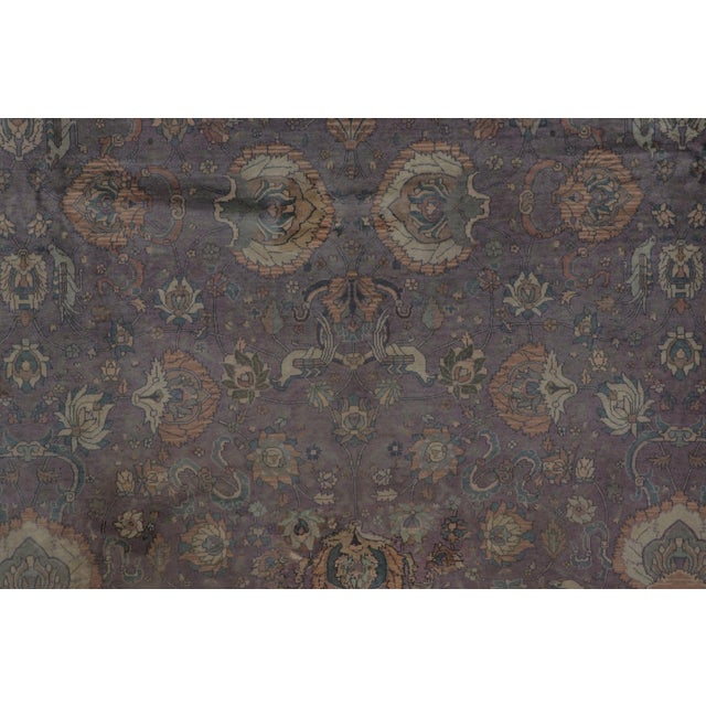 Traditional Rug & Kilim’s Agra-Inspired Rug, Floral Trellis on Midnight Purple Field For Sale - Image 3 of 7