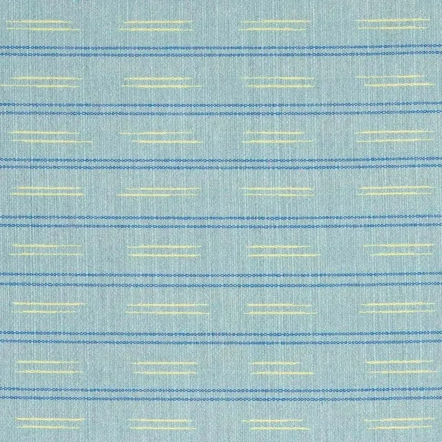 Sample - Schumacher Ainsley Stripe Indoor & Outdoor Fabric in Sky For Sale