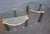 Stunning Pair High Quality Hollywood Regency Brass Tone & Glass Coffee Tables. Round form with Designer name plate DIA...