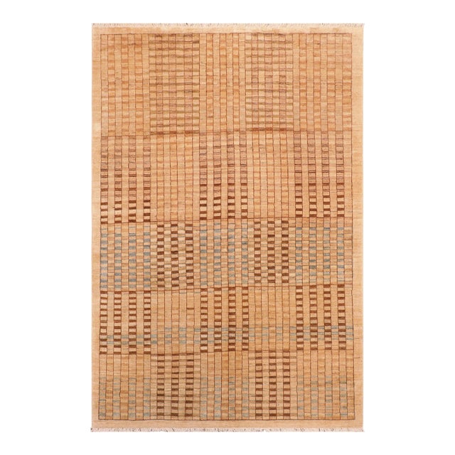 1990s Boheiman Gabbeh Tan/Brown Wool Rug - 6'0" X 8'6" For Sale