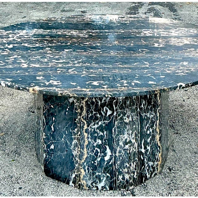 Vintage Black Marble Dining Table For Sale In West Palm - Image 6 of 12