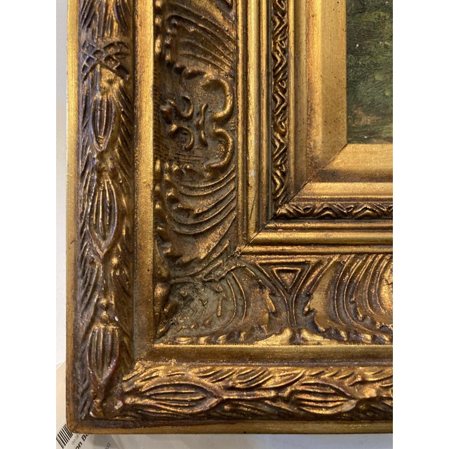 Realism Antique Pastoral Landscape Oil Painting With Cows in Ornate Gilt Frame, 19th-C. For Sale - Image 3 of 6