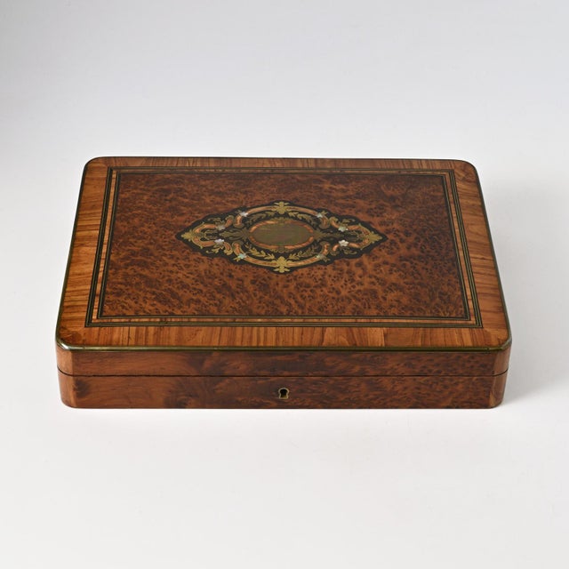 Antique 19th Century Napoleon III Burlwood Marquetry Box For Sale - Image 15 of 15